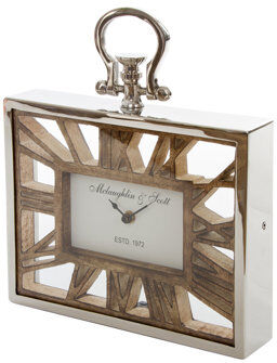 Brambly Cottage Wood Dial Table Top Clock Brambly Cottage  - Size: 42cm H X 80cm W X 21cm D Brambly Cottage Wood Dial Table Top Clock Brambly Cottage  - Size: 42cm H X 80cm W X 21cm D