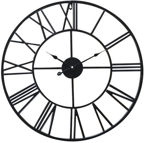 Rio Oversized Frison Silent Wall Clock Williston Forge Colour: Black, Size: 60cm H x 60cm W x 3cm D  - Size: 90cm H x 60cm W Rio Oversized Frison Silent Wall Clock Williston Forge Colour: Black, Size: 60cm H x 60cm W x 3cm D  - Size: 90cm H x 60cm W