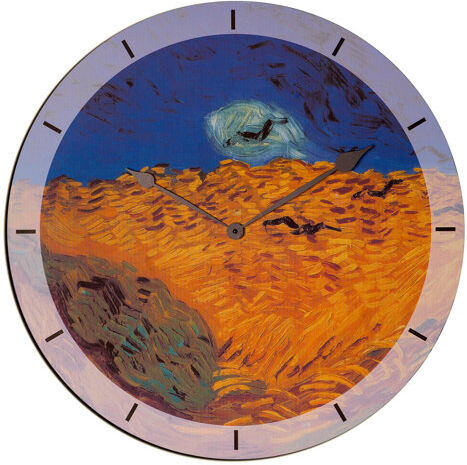 East Urban Home Oversized 60" Van Gogh Weatfield with Crows Wall Clock East Urban Home  - Size: Rectangular 80 x 150cm