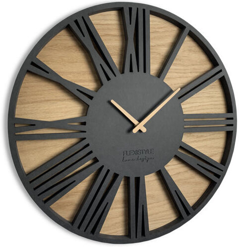 Roman Loft 50cm Silent Wall Clock  Colour: Black  - Size: 7cm H X 7cm W X 12cm D Roman Loft 50cm Silent Wall Clock  Colour: Black  - Size: 7cm H X 7cm W X 12cm D