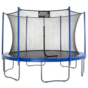 Upper Bounce UpperBounce 12' Large Trampoline and Enclosure Set, Garden Outdoor Trampoline with Safety Net, Mat, Pad blue 8.16 H x 12.0 W x 12.0 D cm