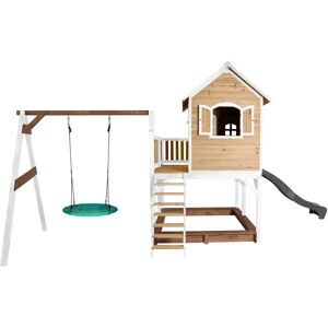 AXI Liam Playhouse With Summer Nest Swing Brown/Green - Grey Slide white 291.0 H x 277.0 W x 613.0 D cm