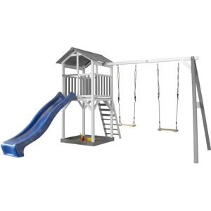 AXI Beach Tower Swing Set brown/gray/white 241.9 H x 356.6 W x 349.0 D cm