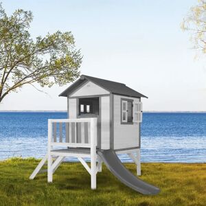 AXI Lodge XL Playhouse Classic - Grey Slide gray/white 189.0 H x 167.0 W x 240.0 D cm