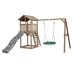 AXI Beach Tower With Summer Nest Swing Brown - Grey Slide brown 241.9 H x 356.6 W x 349.0 D cm