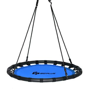 costway Kids Tree Nest Swing Seat Round Hanging Tree PVC-coated polyester Height Adjustable blue 160.0 H x 100.0 W x 100.0 D cm