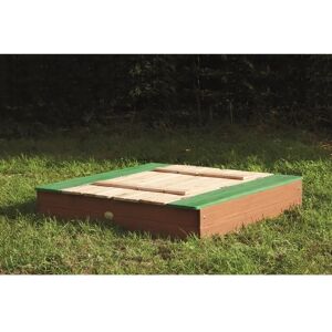 AXI Ella 120Cm x 20Cm Wood Square Sandbox with Cover brown 20.0 H x 120.0 W cm