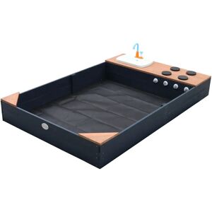 AXI 115Cm x 218Cm Wood Rectangular Sandbox with Cover black/brown/gray 21.8 H x 115.0 W x 180.0 D cm