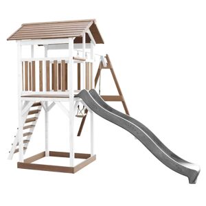 AXI Beach Tower With Double Swing Brown/White - White Slide brown 241.9 H x 356.6 W x 349.0 D cm