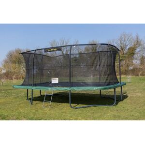 12ft x 17ft Rectangular JumpKing Trampoline with Safety Enclosure green 365.76 H x 518.16 W x 365.76 D cm