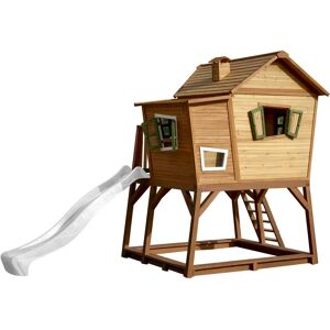 AXI Max Playhouse Brown/Green - White Slide white/brown 288.0 H x 193.0 W x 432.0 D cm