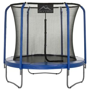 Upper Bounce Skytric 8' Large Trampoline with Top Ring Enclosure Set   Garden Outdoor Trampoline with Safety Net blue 7.58 H x 8.0 W x 8.0 D cm