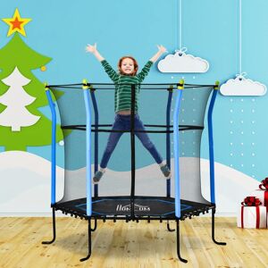 HOMCOM 4' Hexagon Kid Trampoline with Safety Enclosure green/black 163.0 H x 161.0 W x 161.0 D cm