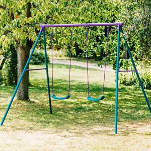 Plum Double Swing Set blue 183.0 H x 178.0 W x 210.0 D cm