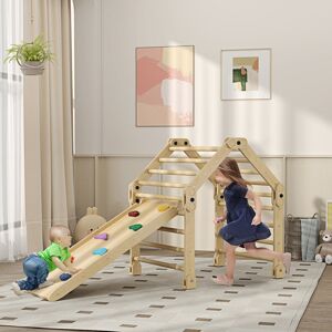 HOMCOM 177.8cm W Pine Wood And Multi-layer Board Kids Climber Multicolour 17.78cm H X 177.8cm W X 541.02cm D