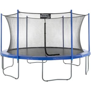 Upper Bounce UpperBounce 16' Large Trampoline and Enclosure Set, Garden Outdoor Trampoline with Safety Net, Mat, Pad blue