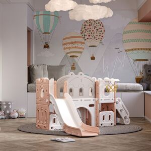 Isulf Zoomie Kids Slide Grey/Pink 106cm H X 190cm W X 165cm D Isulf Zoomie Kids Slide Grey/Pink 106cm H X 190cm W X 165cm D