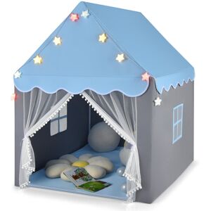 Zoomie Kids Kids Playhouse Tent W/ Washable Mat Star Lights Windows Bottom Zippers Large Indoor & Outdoor Castle Fairy Tent Blue 4 Zoomie Kids Kids Playhouse Tent W/ Washable Mat Star Lights Windows Bottom Zippers Large Indoor & Outdoor Castle Fairy Tent Blue 4