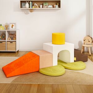 Freeport Park Soft Climber, Foam Climbing Blocks with Tunnel, 7 Pcs Soft Play Orange 40cm H X 195cm W X 110cm D Freeport Park Soft Climber, Foam Climbing Blocks with Tunnel, 7 Pcs Soft Play Orange 40cm H X 195cm W X 110cm D