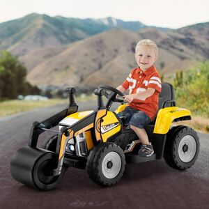 Zoomie Kids Kids Ride On Road Roller With 2.4G Remote Control 12V Battery Powered Electric Tractor Yellow Zoomie Kids Kids Ride On Road Roller With 2.4G Remote Control 12V Battery Powered Electric Tractor Yellow
