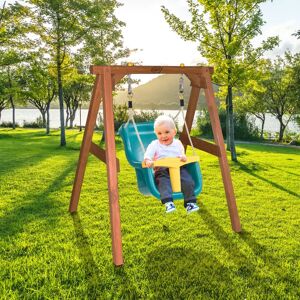 AXI Swing Set with Slide, Tower and Climbing Wall brown 134.0 H x 120.0 W x 103.0 D cm