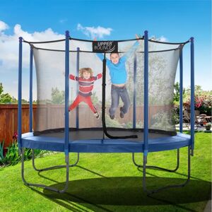 Upper Bounce UpperBounce 10' Large Trampoline and Enclosure Set, Garden Outdoor Trampoline with Safety Net, Mat, Pad blue 8.0 H x 10.0 W x 10.0 D cm