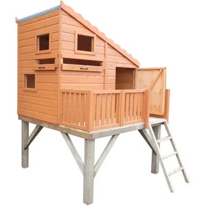 Shire Sheds Command Post and Platform Playhouse brown 250.0 H x 169.0 W x 170.0 D cm