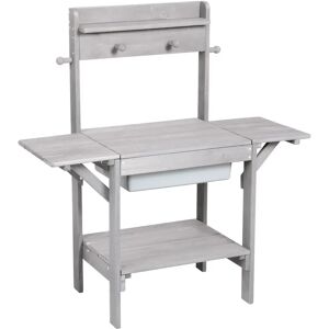 roba 82Cm x 88Cm Solid Wood Sand And Water Table gray 88.0 H x 82.0 W cm