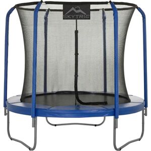 Upper Bounce Skytric 8' Large Trampoline with Top Ring Enclosure Set   Garden Outdoor Trampoline with Safety Net blue 7.58 H x 8.0 W x 8.0 D cm