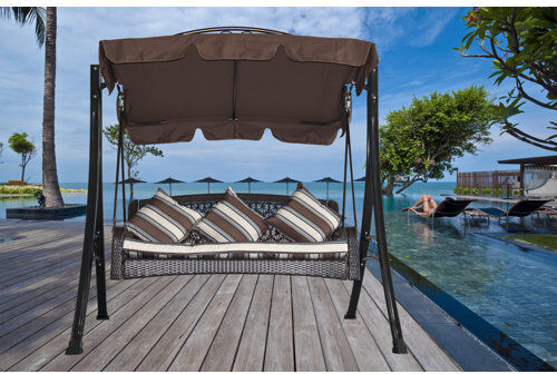 Dakota Fields Hollenbeck Swing Seat with Stand Dakota Fields  - Size: 220cm H X 375cm W X 225cm D Dakota Fields Hollenbeck Swing Seat with Stand Dakota Fields  - Size: 220cm H X 375cm W X 225cm D