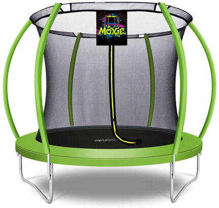 Moxie Pumpkin Shaped 8' Outdoor Backyard Above Ground Trampoline with Safety Enclosure Moxie Pad Colour: Green  - Size: Medium Moxie Pumpkin Shaped 8' Outdoor Backyard Above Ground Trampoline with Safety Enclosure Moxie Pad Colour: Green  - Size: Medium
