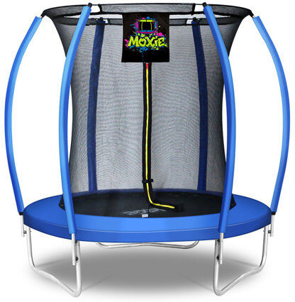 Moxie Pumpkin Shaped 6' Outdoor Backyard Above Ground Trampoline with Safety Enclosure Moxie Pad Colour: Blue  - Size: 76cm H X 147cm W X 138cm D Moxie Pumpkin Shaped 6' Outdoor Backyard Above Ground Trampoline with Safety Enclosure Moxie Pad Colour: Blue  - Size: 76cm H X 147cm W X 138cm D