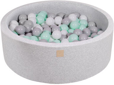 Mack + Milo Ball Pit Mack + Milo Colour: Light Grey Pool with White/Grey/Mint Balls, Size: 30cm H x 90cm W x 90cm D  - Size: 40cm H x 90cm W x 90cm D Mack + Milo Ball Pit Mack + Milo Colour: Light Grey Pool with White/Grey/Mint Balls, Size: 30cm H x 90cm W x 90cm D  - Size: 40cm H x 90cm W x 90cm D