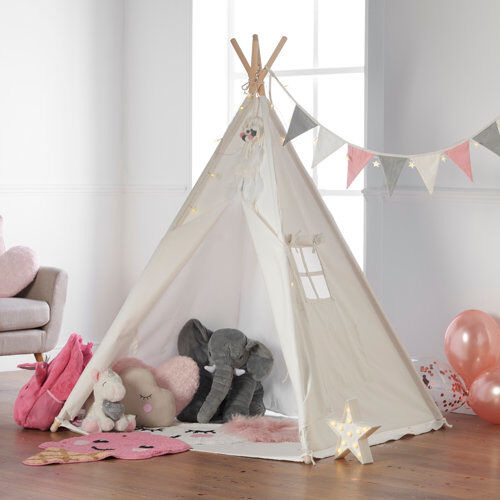 Freeport Park Harriet Triangular Play Tent with String Lights and Cotton Bunting Freeport Park  - Size: 68cm H X 68cm W X 5cm D Freeport Park Harriet Triangular Play Tent with String Lights and Cotton Bunting Freeport Park  - Size: 68cm H X 68cm W X 5cm D