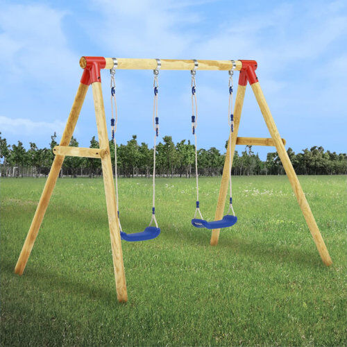 Freeport Park Cosey Pinewood Swing Set Freeport Park  - Size: 111cm H X 57cm W X 69cm D Freeport Park Cosey Pinewood Swing Set Freeport Park  - Size: 111cm H X 57cm W X 69cm D