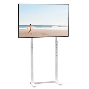 Fativo White Universal Floor TV Stand Mount Height Adjustable TV Bracket For 32-65 Inch Led Oled Lcd Plasma Flat Curved Screens white 45.5 W x 30.5 D cm