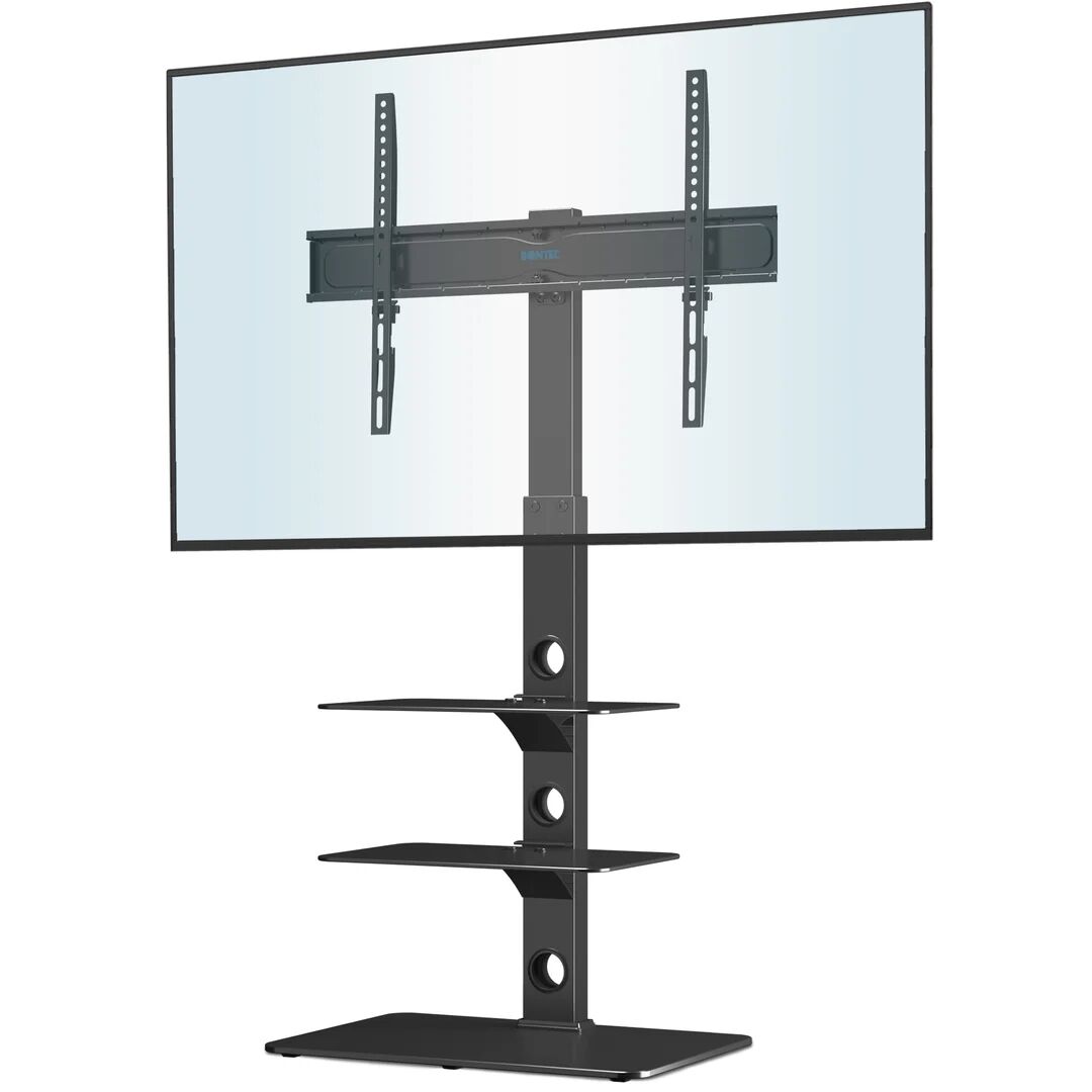 1Home Tall Fixed Universal Floor Stand Mount for 30"-70" Flat Panel Screens white 131.0 H x 64.0 W cm