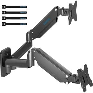 1Home Monitor Wall Mount Bracket For 13-27 Inch Screens Up To 8 Kg, Fully Adjustable Gas Spring Monitor Arm, Ergonomic Height Adjustable, Tilt Swivel & Rota black 33.0 H x 111.0 W cm