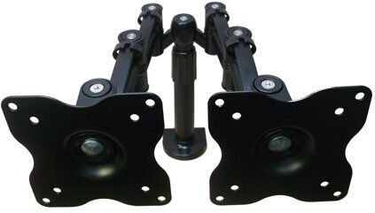 Symple Stuff Double TV/Monitor Extending Arm Universal Desk Mount for 10"-24" Flat Panel Screens Symple Stuff  - Size: 63cm H x 53cm W x 3.2cm D Symple Stuff Double TV/Monitor Extending Arm Universal Desk Mount for 10"-24" Flat Panel Screens Symple Stuff  - Size: 63cm H x 53cm W x 3.2cm D