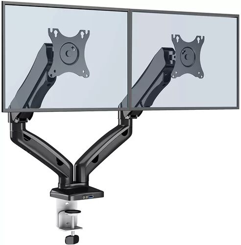 Symple Stuff Full Motion Gas Spring Dual Articulating/Extending Arm Universal Desktop Mount for 20" - 27" LCD Symple Stuff  - Size: 72cm H X 68cm W X 62cm D