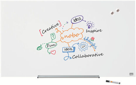 Nobo Wall Mounted Magnetic Glass Board Nobo Surface Colour: White, Size: 55.9cm H x 99.3cm L  - Size: Mini (Up to 60cm) Nobo Wall Mounted Magnetic Glass Board Nobo Surface Colour: White, Size: 55.9cm H x 99.3cm L  - Size: Mini (Up to 60cm)