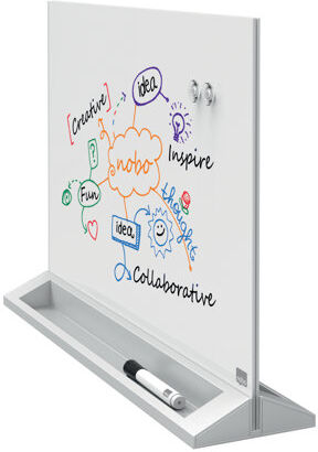 Nobo Magnetic Free-Standing Glass Board 43.2cm H x 57.4cm W Nobo  - Size: 30cm H X 30cm W X 2cm D Nobo Magnetic Free-Standing Glass Board 43.2cm H x 57.4cm W Nobo  - Size: 30cm H X 30cm W X 2cm D