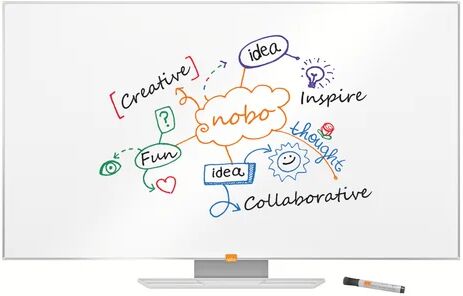 Nobo Wall Mounted Whiteboard Nobo Size: 69.80cm H x 122.9cm L  - Size: 46cm H x 61cm W Nobo Wall Mounted Whiteboard Nobo Size: 69.80cm H x 122.9cm L  - Size: 46cm H x 61cm W