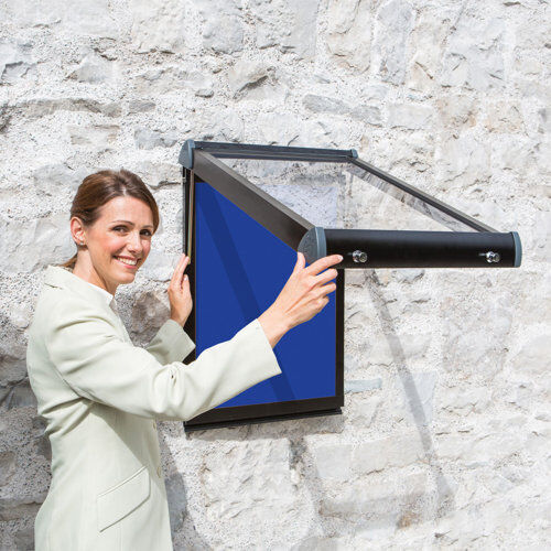 Symple Stuff Exterior Wall Mounted Bulletin Board Symple Stuff Size: 105cm H x 118.2cm W, Frame Finish: Black, Colour: Royal Blue  - Size: 105cm H x 101.2cm W Symple Stuff Exterior Wall Mounted Bulletin Board Symple Stuff Size: 105cm H x 118.2cm W, Frame Finish: Black, Colour: Royal Blue  - Size: 105cm H x 101.2cm W
