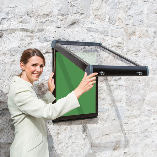 Symple Stuff Exterior Wall Mounted Bulletin Board Symple Stuff Size: 75cm H x 53.7cm W, Frame Finish: Black, Colour: Quince  - Size: 75cm H x 53.7cm W Symple Stuff Exterior Wall Mounted Bulletin Board Symple Stuff Size: 75cm H x 53.7cm W, Frame Finish: Black, Colour: Quince  - Size: 75cm H x 53.7cm W