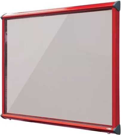 Symple Stuff Exterior Wall Mounted Bulletin Board Symple Stuff Size: 105cm H x 139.7cm W, Frame Finish: Red, Colour: Light Grey  - Size: 105cm H x 139.7cm W