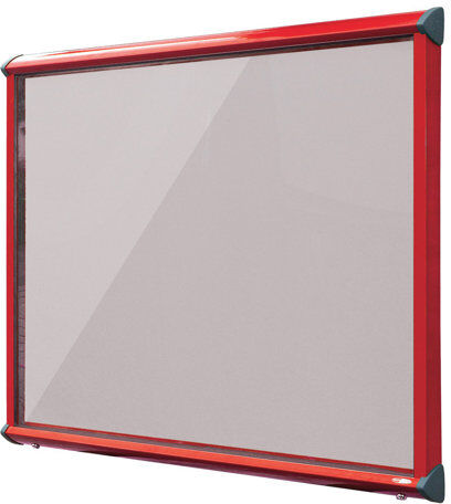 Symple Stuff Exterior Wall Mounted Bulletin Board Symple Stuff Size: 105cm H x 118.2cm W, Frame Finish: Red, Colour: Light Grey  - Size: 105cm H x 118.2cm W Symple Stuff Exterior Wall Mounted Bulletin Board Symple Stuff Size: 105cm H x 118.2cm W, Frame Finish: Red, Colour: Light Grey  - Size: 105cm H x 118.2cm W