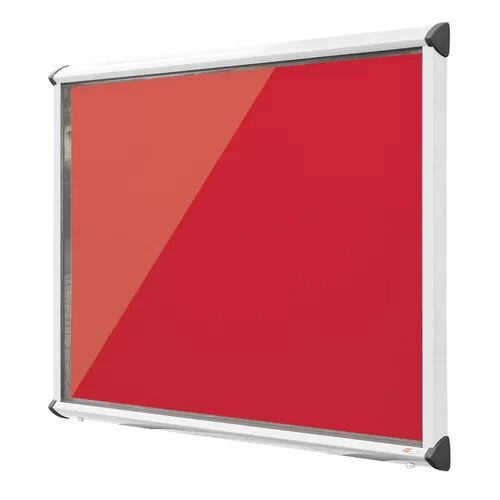 Symple Stuff Exterior Wall Mounted Bulletin Board Symple Stuff Size: 105cm H x 118.2cm W, Frame Finish: White, Colour: Scarlet  - Size: 105cm H x 118.2cm W