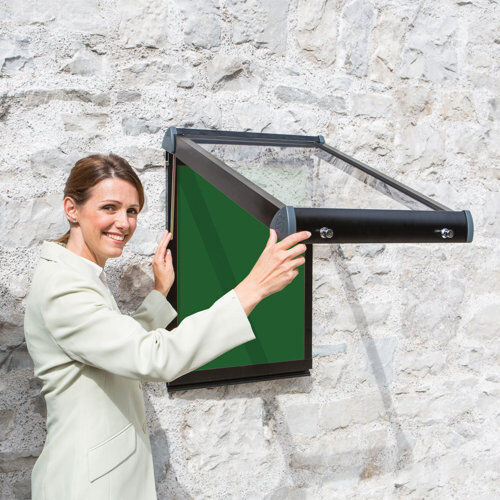 Symple Stuff Exterior Wall Mounted Bulletin Board Symple Stuff Size: 75cm H x 96.7cm W, Frame Finish: Black, Colour: Emerald Green  - Size: 75cm H x 96.7cm W Symple Stuff Exterior Wall Mounted Bulletin Board Symple Stuff Size: 75cm H x 96.7cm W, Frame Finish: Black, Colour: Emerald Green  - Size: 75cm H x 96.7cm W