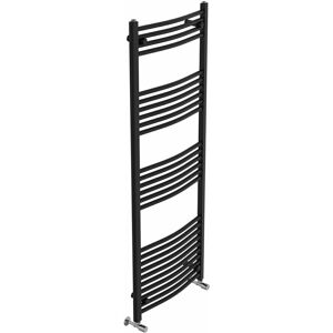 Belfry Heating Cano Curved Heated Towel Rail Radiator Bathroom Ladder Warmer Black 160cm H x 60cm W x 5.6cm D